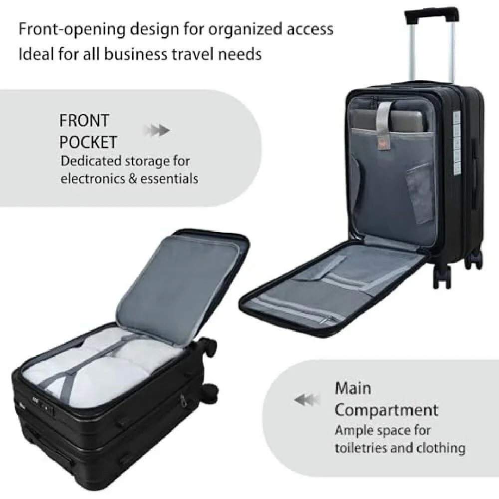 20 Inch Expandable Carry On Luggage with Laptop Compartment & TSA Lock